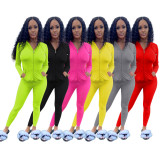 Long sleeve sports suit two-piece nightclub clothes QQM4047