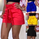 Wholesale Price Ruffle Pure Color Oversize High Waist Shorts YY1901
