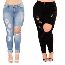 Plus size slim fit big toe women jeans WY6247