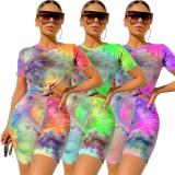 Fashionable home wear, sports and leisure tie-dye pants set, two-piece suit LD201015