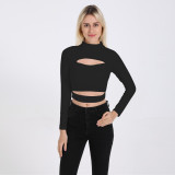 Sexy openwork long sleeves Tops ZY8815