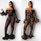 Ruffle Sexy Bodycon See Through Strapless Jumpsuit R6241