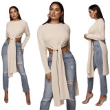 Casual Solid Sweater Long T Shirts CY1081