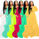 Autumn Solid Color Chiffon V Neck Floor Length Dress SMR9363_1