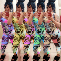 Cute and colorful leopard 5-color printed jumpsuit trousers ALS185