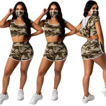 Casual sports women's camouflage suit with hat YY5197