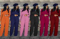 Womens solid color jumpsuit MOM5059
