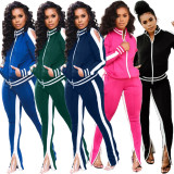 Autumn Winter Ladies 5 Colors Leisurewear Sport Zipper Outfits X9206