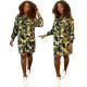 Personalized fashion camouflage button shirt dress GL6288
