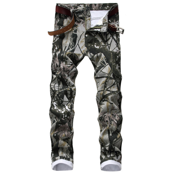 Stretch jeans camouflage pattern men's cotton stretch trousers TX15537