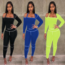 Fashion sexy solid color sports suit two-piece suit MR2054