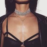 Full diamond luxury necklace long pendant necklace clavicle chain ZL-X398