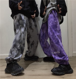 Letter embroidery tie-dye trousers casual pants L600711325386