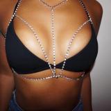 Sexy personality bikini bra body chain gothic body claw chain necklace ZL-X403