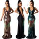 Ladies Elegant Sequined Bodycon Sleeveless Maxi Dress CCY8179