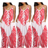 Casual Strapy Print Long Maxi Dress YYZ710