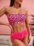 Bikini Leopard Tassel Swimsuit CSB86