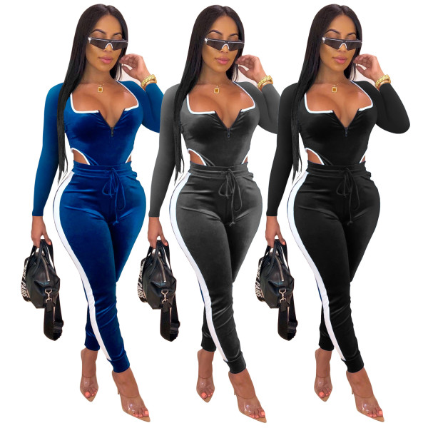 Bodycon Winter 3 Colors Backless Casual Jumpsuit SMR9395