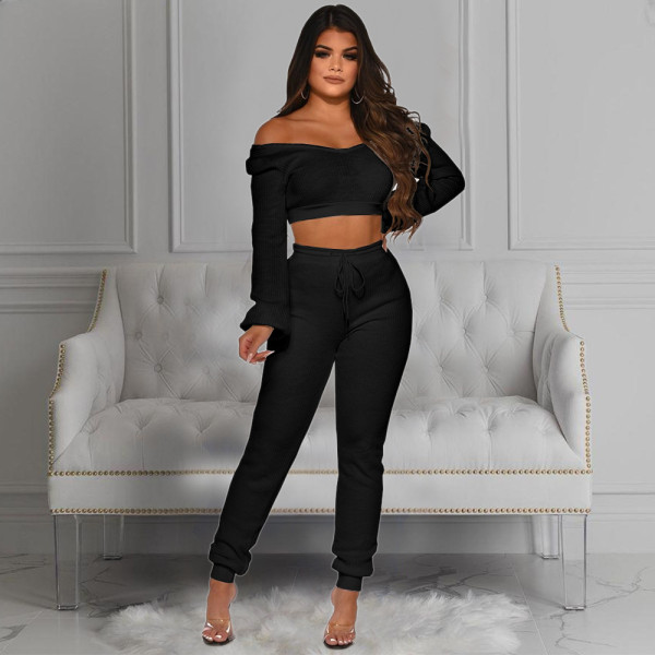 Sexy Women's Deep V Backless Two Piece Set SH7164