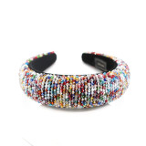 Fashion Colorful Crystal Beads Gorgeous Sponge Temperament  Wild Hair Accessories JB11734178