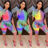 Fashion casual rainbow tie-dye suit MOM5037