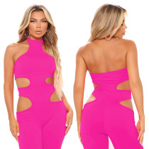 Pure color fashion sexy tailored jumpsuit z9102