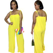 Ladies' sling wide loose-wrapped chest elastic band jumpsuit YIY1315