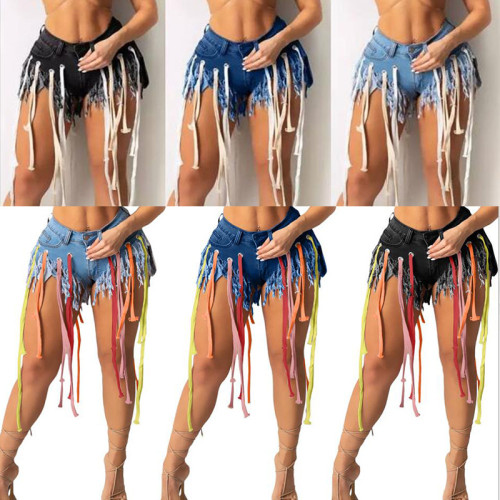 New Colorful Weaving Supreme Denim Shorts 949-2