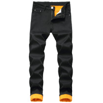 Plus size Mens winter plus velvet composite warm jeans straight slim thick Mens denim trousers TX700