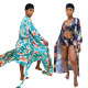 Womens casual printed beachwear swimsuit three-piece suit TRS1111