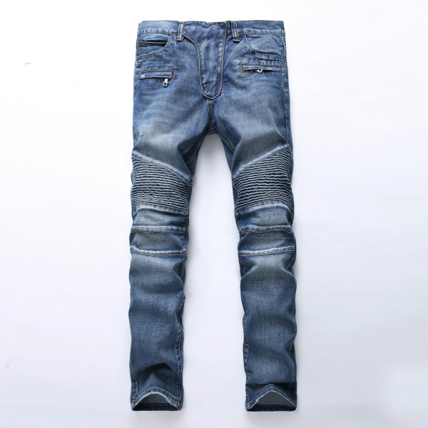 Mens ripped nostalgic jeans light blue straight slim fit TX1722