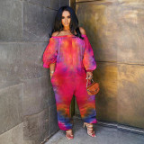 Fashion tie-dye loose casual jumpsuit F8069-1