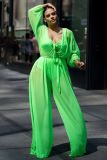 Sexy see-through mesh plus size women's jumpsuit Q7198