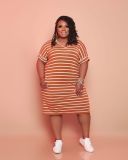 Striped Printed Dress Women's L-5XL Homewear TC074