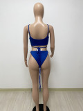 Women's solid color bandage split swimsuit sexy bikini DY1069