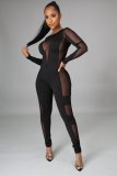 Fashion night show stretch mesh women's jumpsuit SMR10079