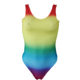 Sexy gradient one-piece swimsuit Q5089