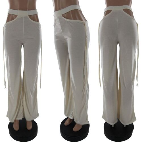 Fashion solid color sports and leisure wide-leg pants S6285