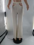 Fashion solid color sports and leisure wide-leg pants S6285