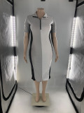 Fashion stitching dress S6287