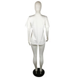 Medium-length loose short-sleeved large T-shirt top QY5061