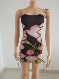 Sexy hollow strappy skirt FFT1112