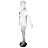 Medium-length loose short-sleeved large T-shirt top QY5061