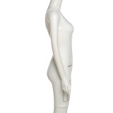 Sexy low-cut cardigan zipper high waist skinny casual sports jumpsuit  K21Q03163