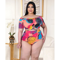 Sexy printed strappy one-shoulder swimsuit AP7015