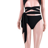 Sexy Halter Cross-Tie Split Swimsuit GL6372