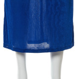 New women's solid color bag hip casual half-length low-waist long skirt Q21SK415
