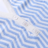 Polo collar contrast color open back wool knit wrap hip dress JY21202DG