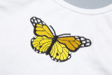 Butterfly embroidery slim fit sleeveless top T1733550