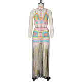 Hand crocheted colorful see-through beach blouse fashion suit Z072